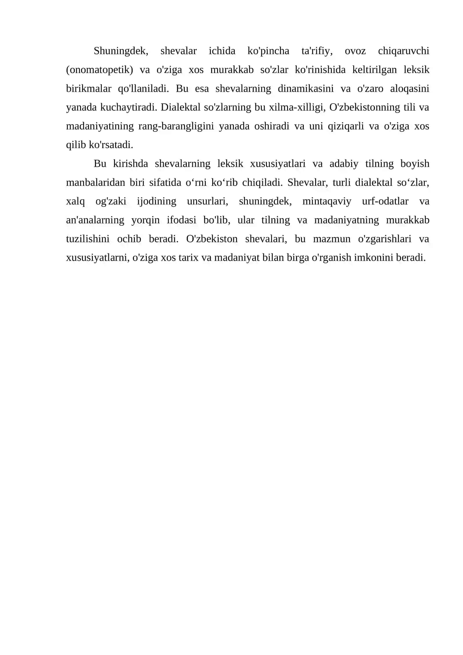 MUAYYAN SHEVADA DIALEKTAL SOʻZ TURLARI VA AYRIM OLINGAN SHEVANING LEKSIK XUSUSIYATI 4