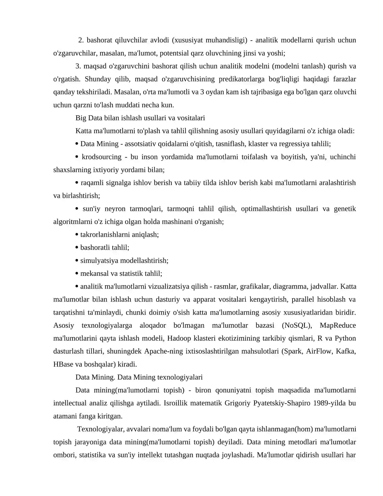 Katta ma’lumotlarga ishlov berish texnologiyalari 4