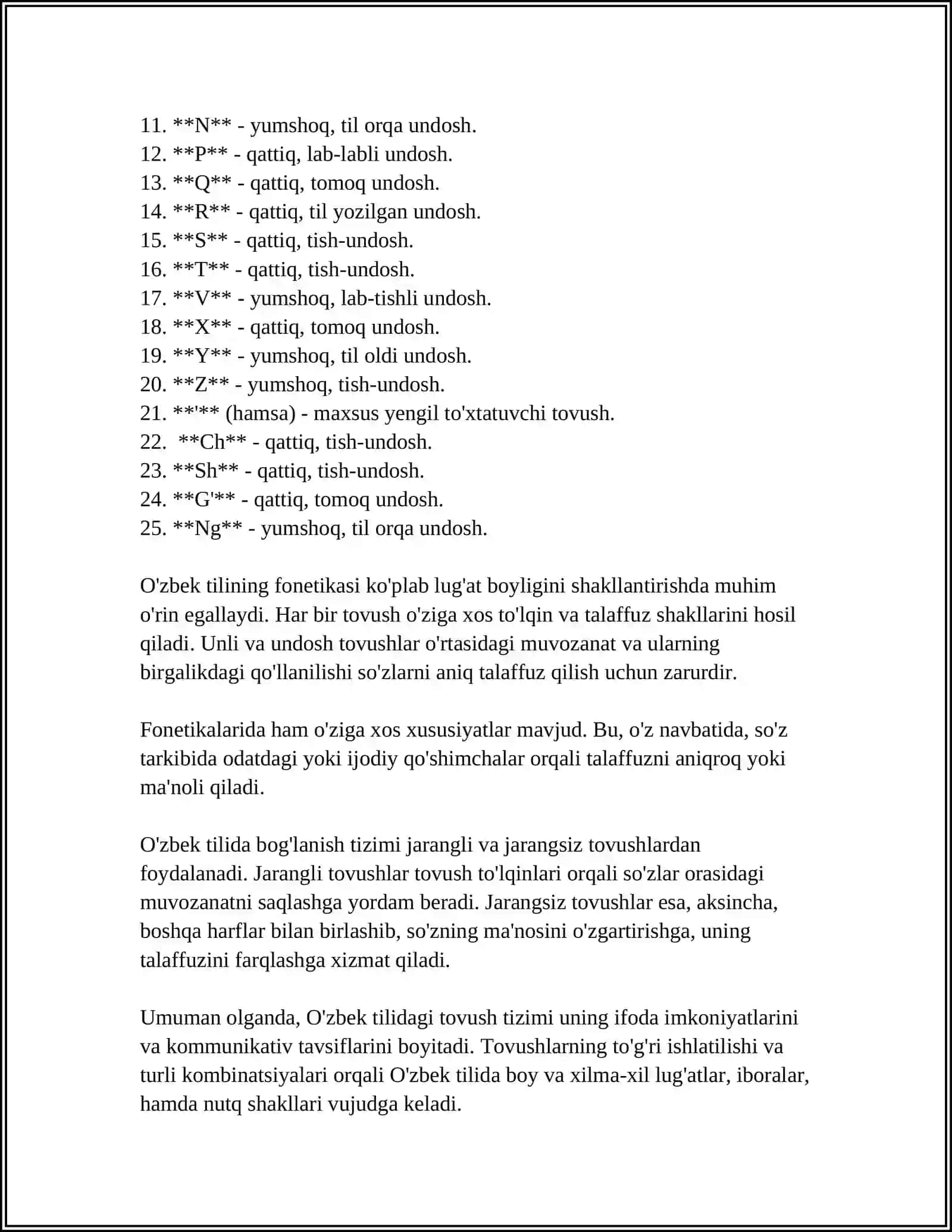 O'ZBEK TILIDA TOVUSHLAR TALAFFUZI 4