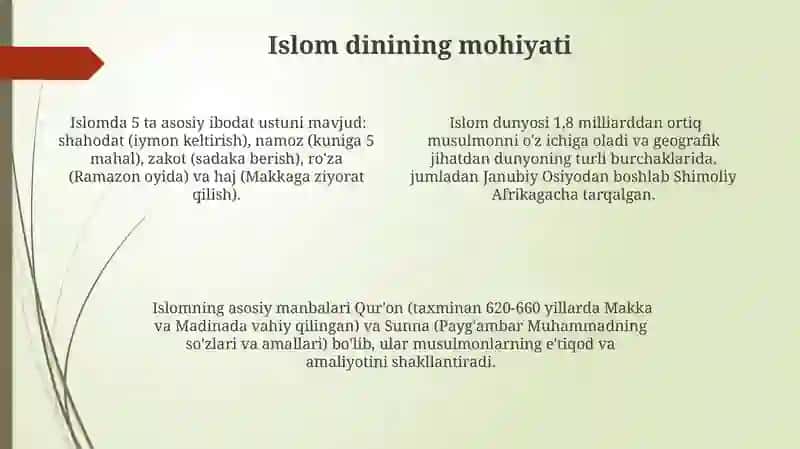 Islom dini uning mohiyati mazmuni 4