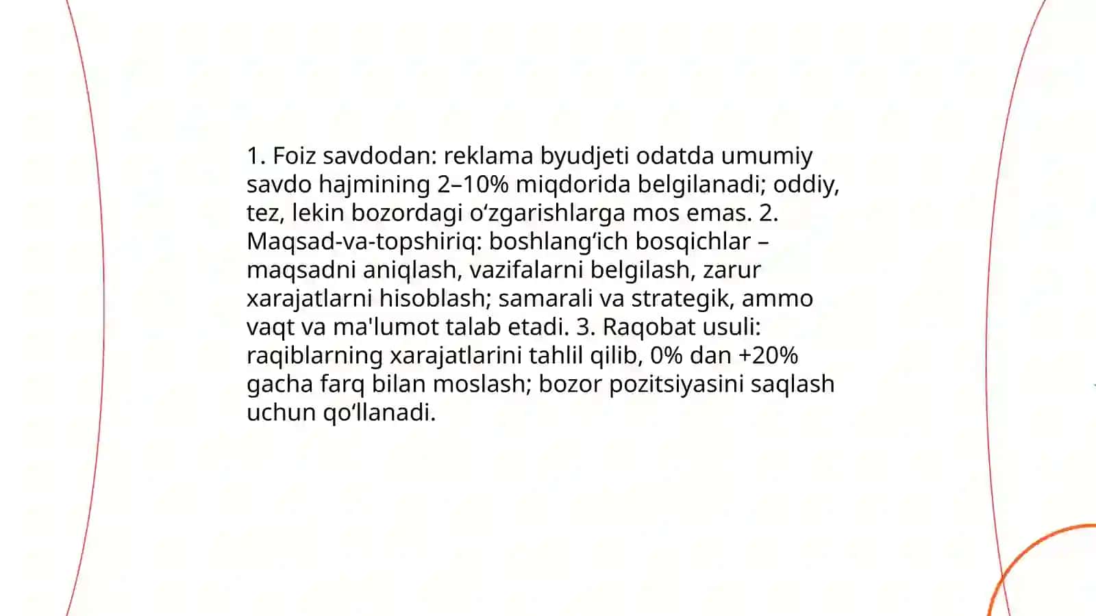 Marketing byudjetini shakllantirish 4