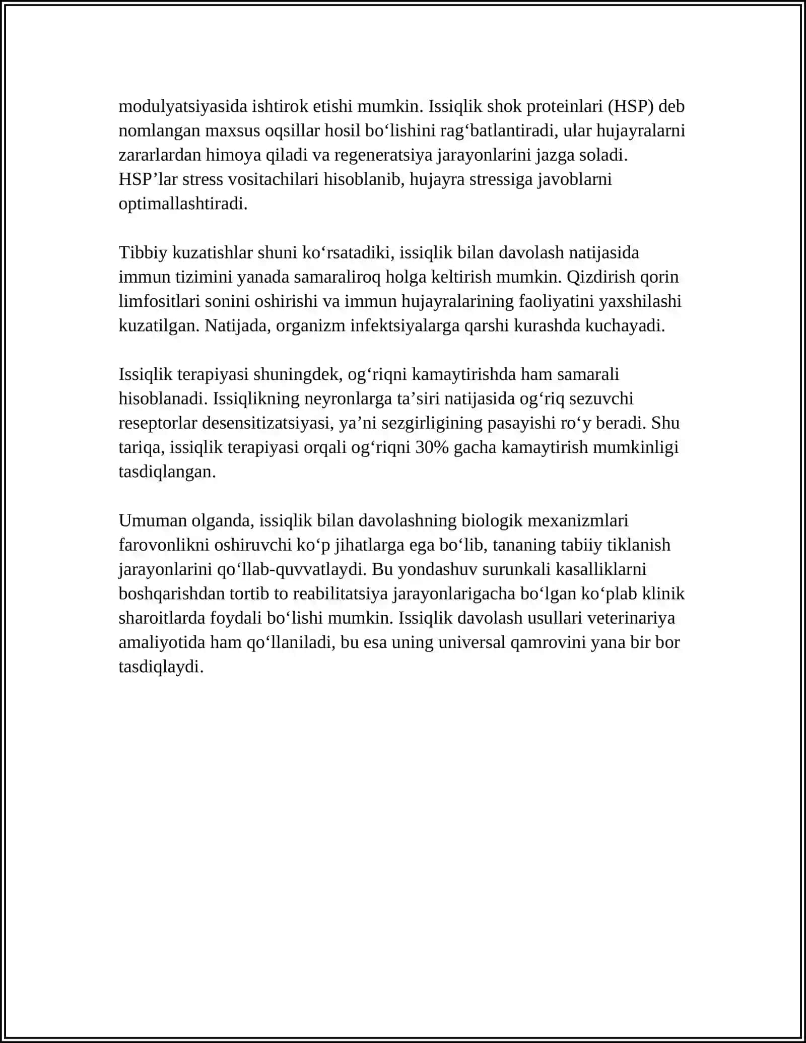 Issiqlik va Quyosh Bilan Davolashning Biologik Mexanizmlari 4