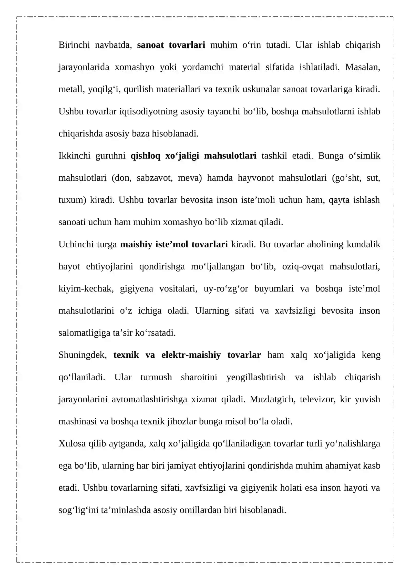 XALQ XO‘JALIGIDA QO‘LLANILADIGAN TOVARLAR VA ULARNING GIGIYENASI. 4