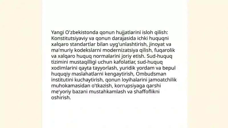 Yangi O'zbekistonda inson huquqlari va erkinliklari kafolatining yaratilishi 4