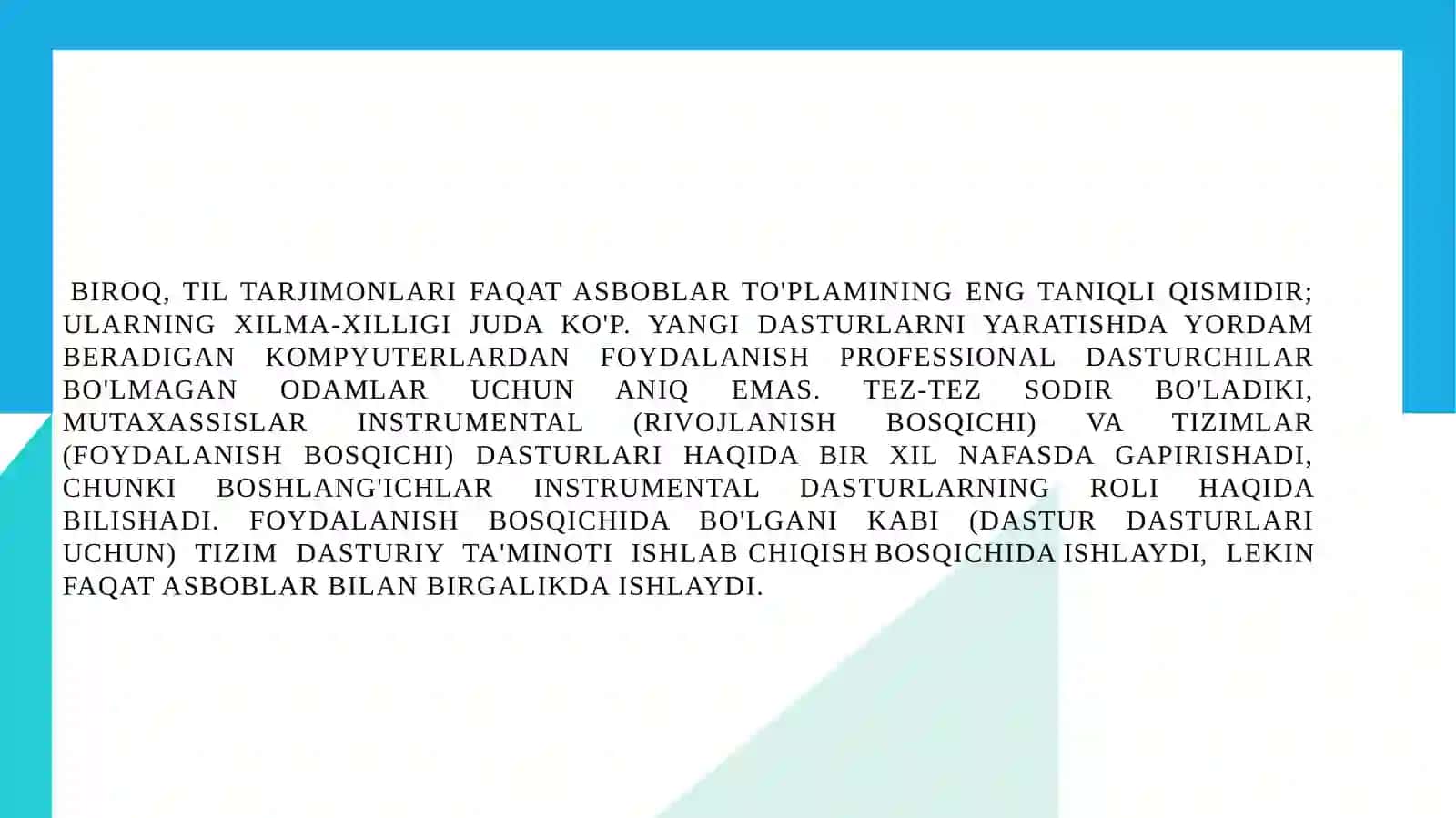 Zamonaviy dasturlash tillari fanidan joriy nazorat topshirig'i 4