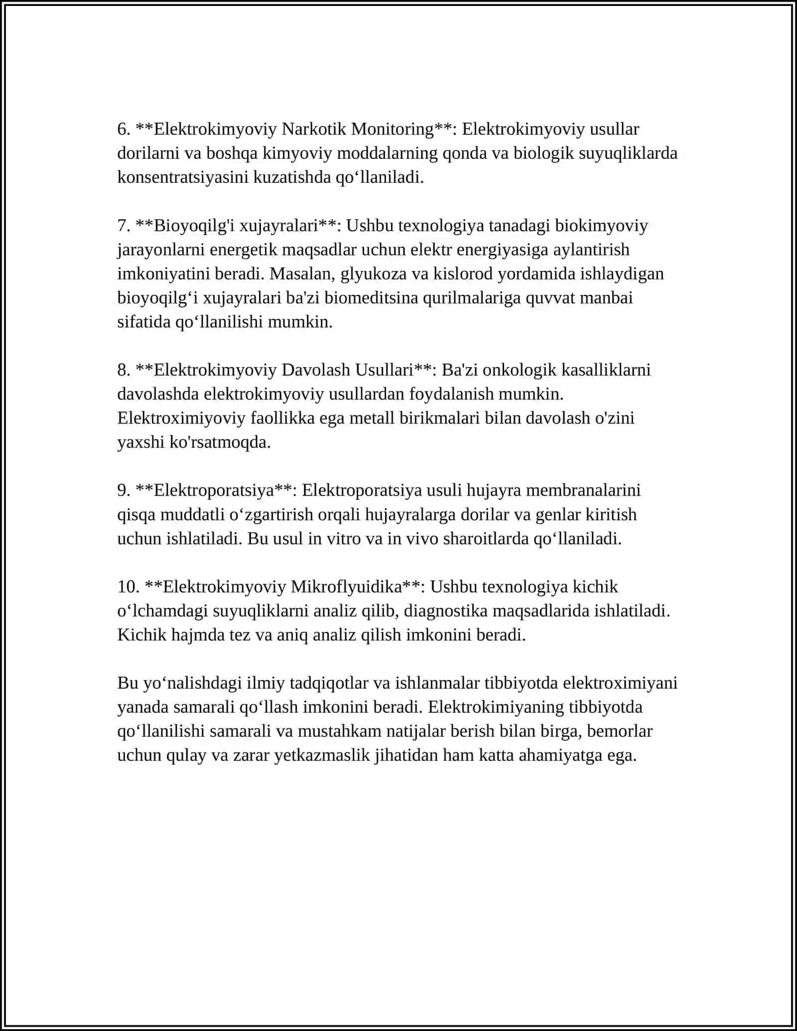 TIBBIYOTDA ELEKTROKIMYONING QO'LLANILISHI VA AHAMIYATI 4