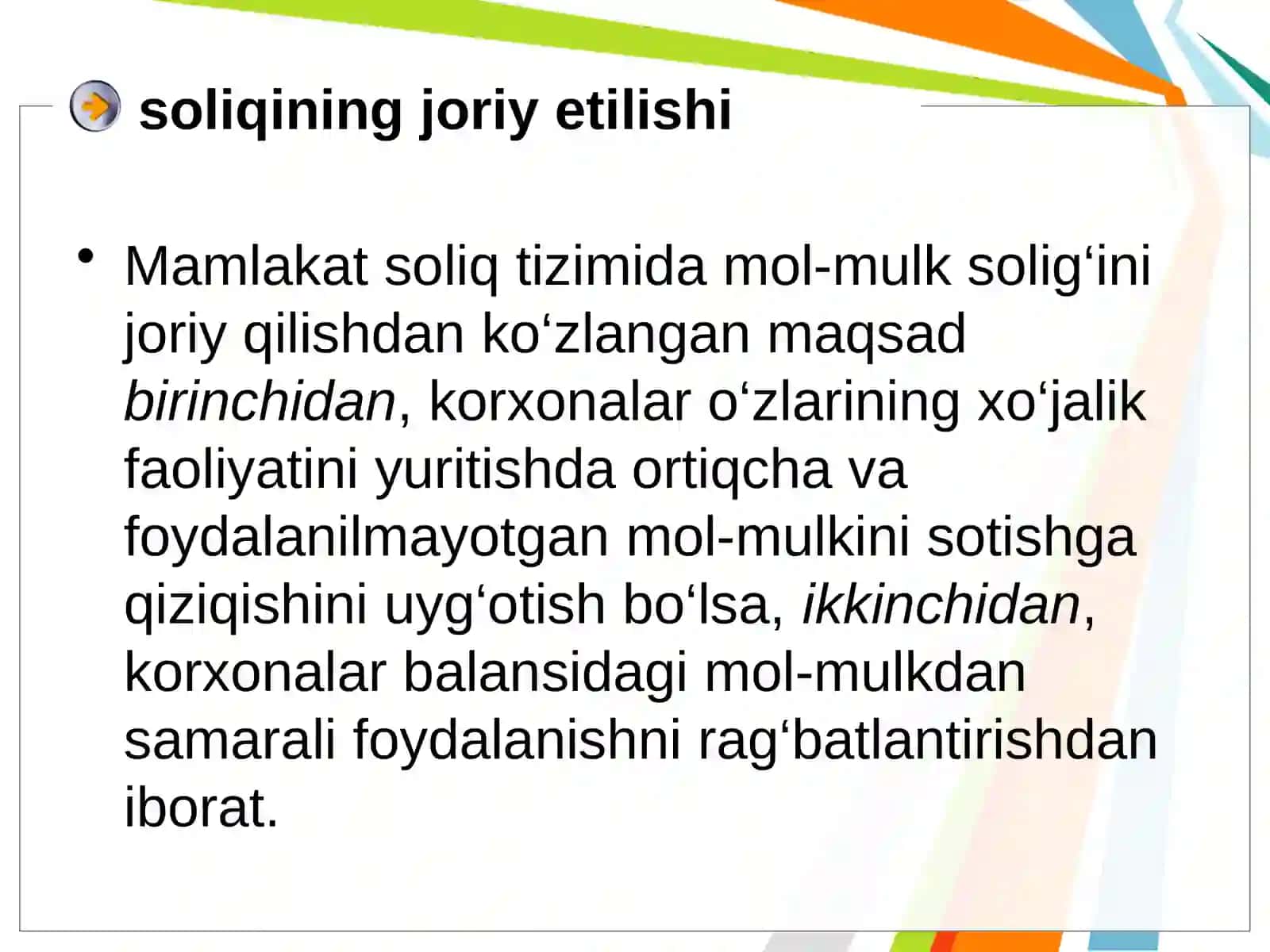 Yuridik va jismoniy shaxslardan olinadigan mol-mulk solig’i 4