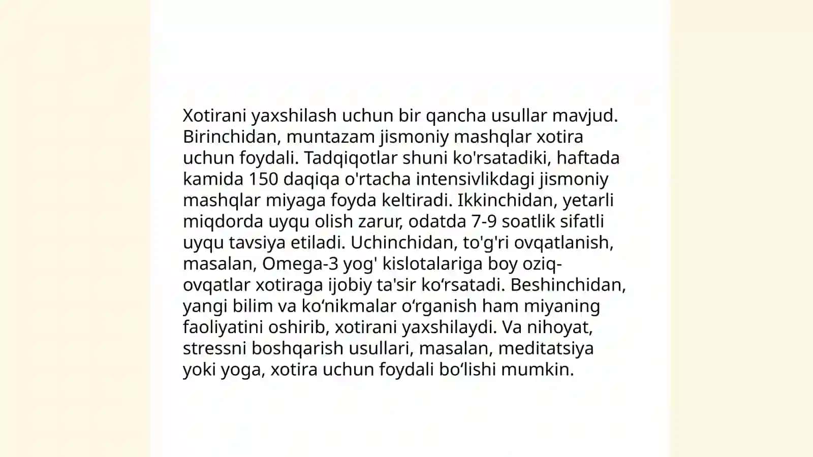 Diqqat va xotirani o’rganish uchun metodikalar 4