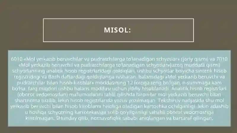 Mol yetkazib beruvchi va pudratchilar bilan hisob-kitob 4