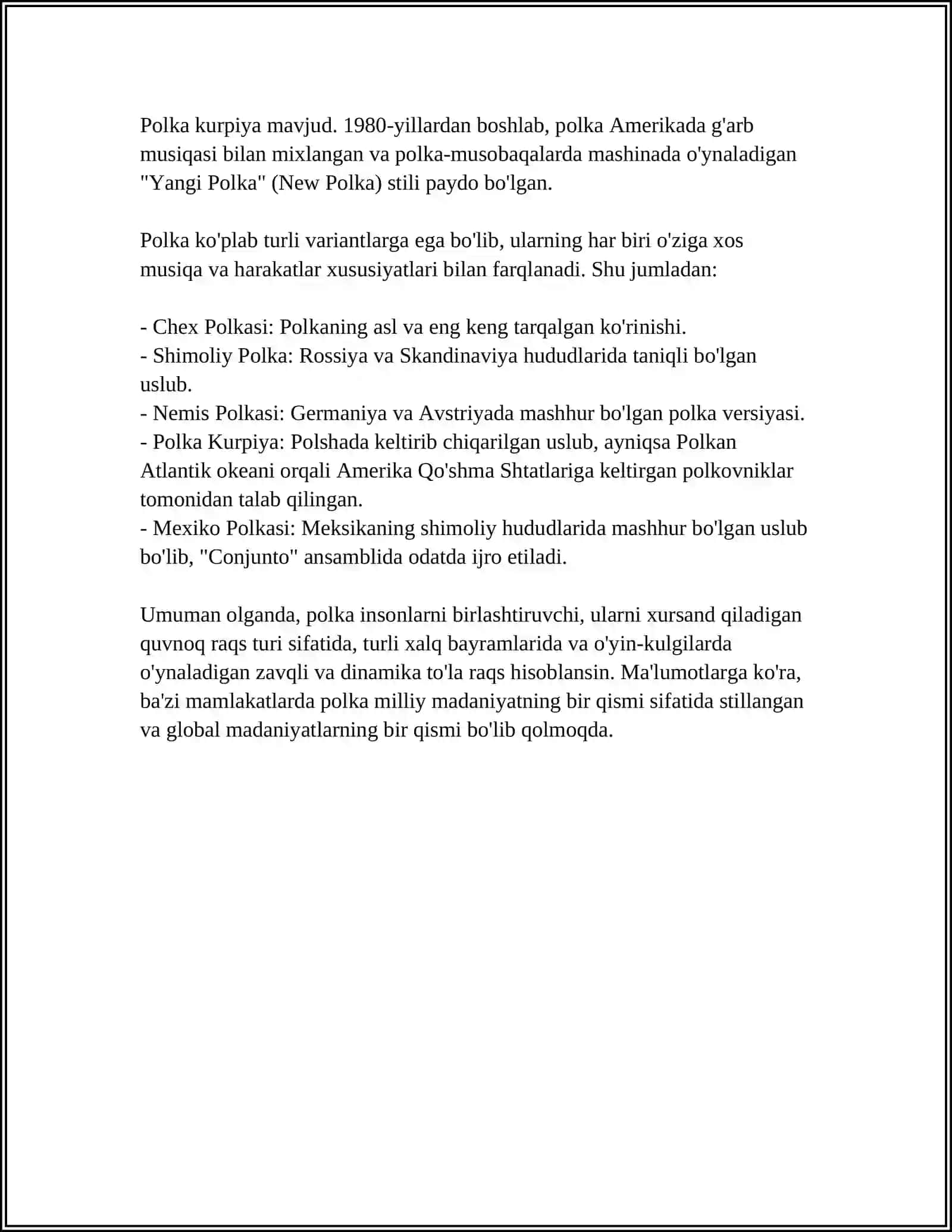 POLSHA XALQ RAQSLARI. MAZURKA POLONEZ RAQSIDAGI ASOSIY HARAKATLAR 4