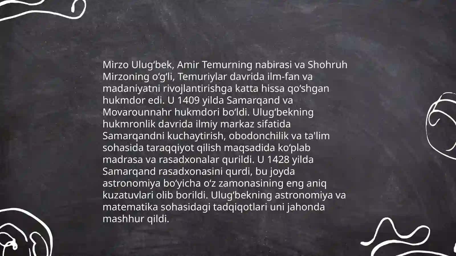 Mirzo Ulugʻbekning hayoti va faoliyati 4