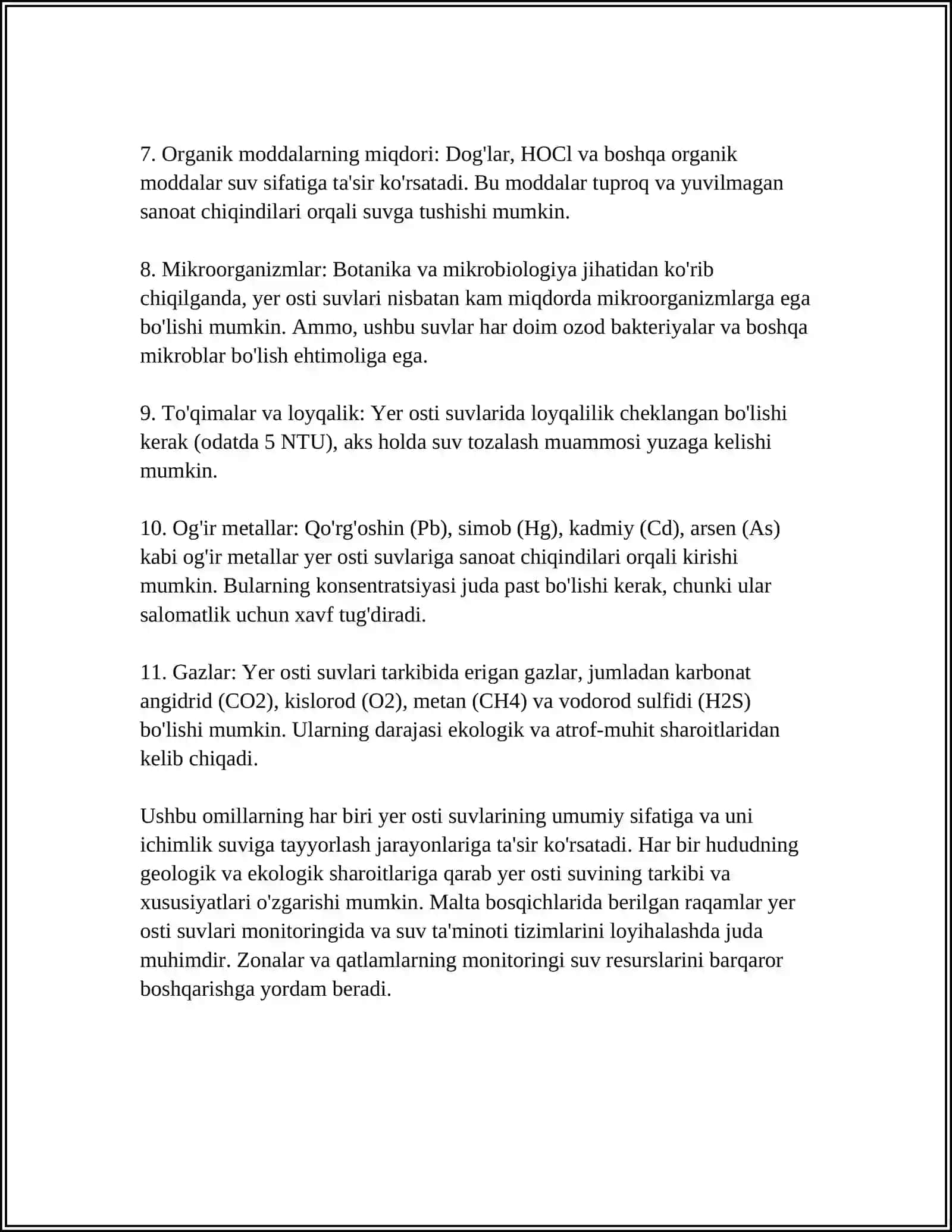 YER OSTI SUVLARINING XIMIYAVIY TARKIBI VA UNI IFODASINI TUZISH 4