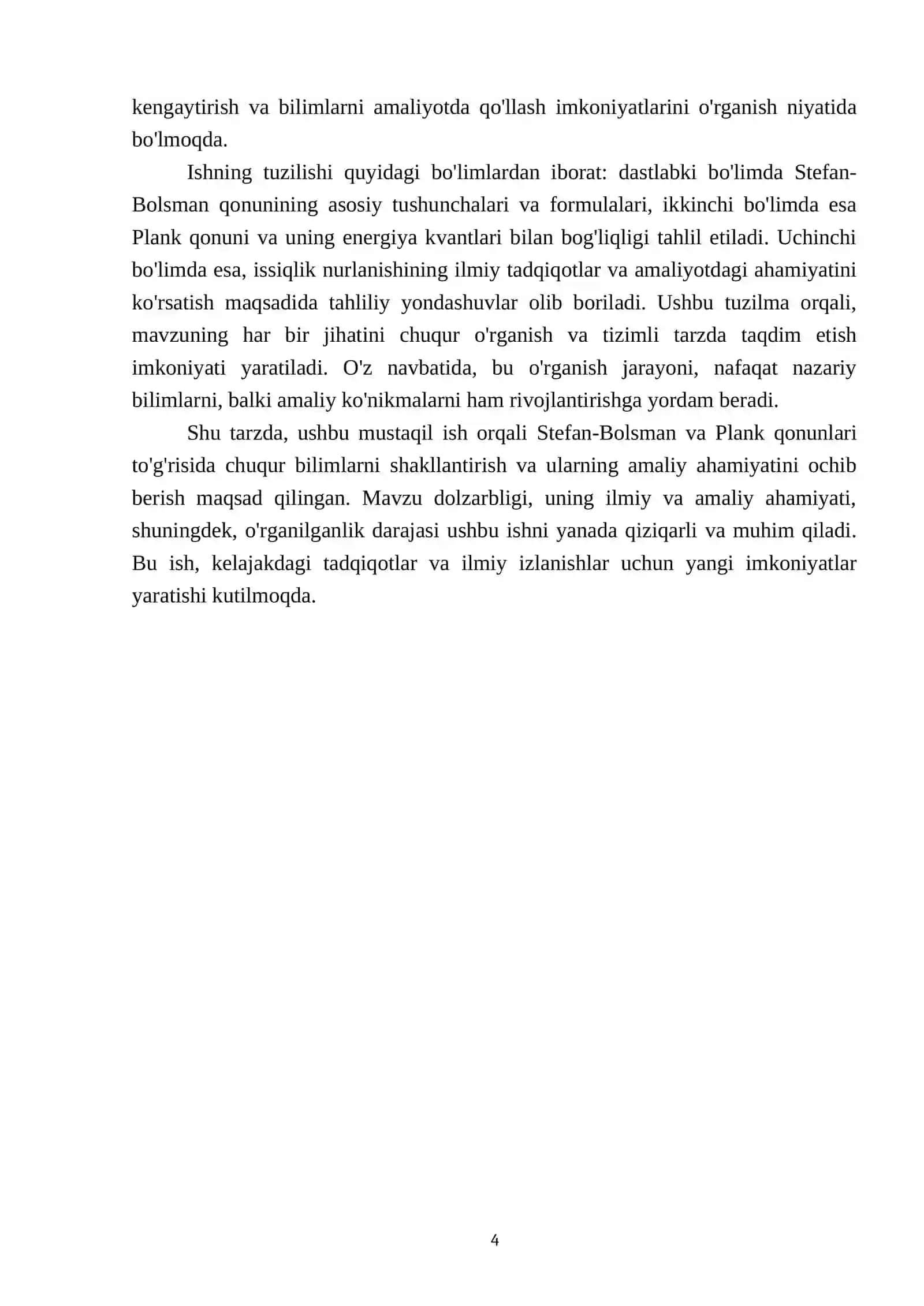 Issiqlik nurlanish qonunlarini o'rganish: Stefan-Bolsman va Plank doimiylarini aniqlash 4