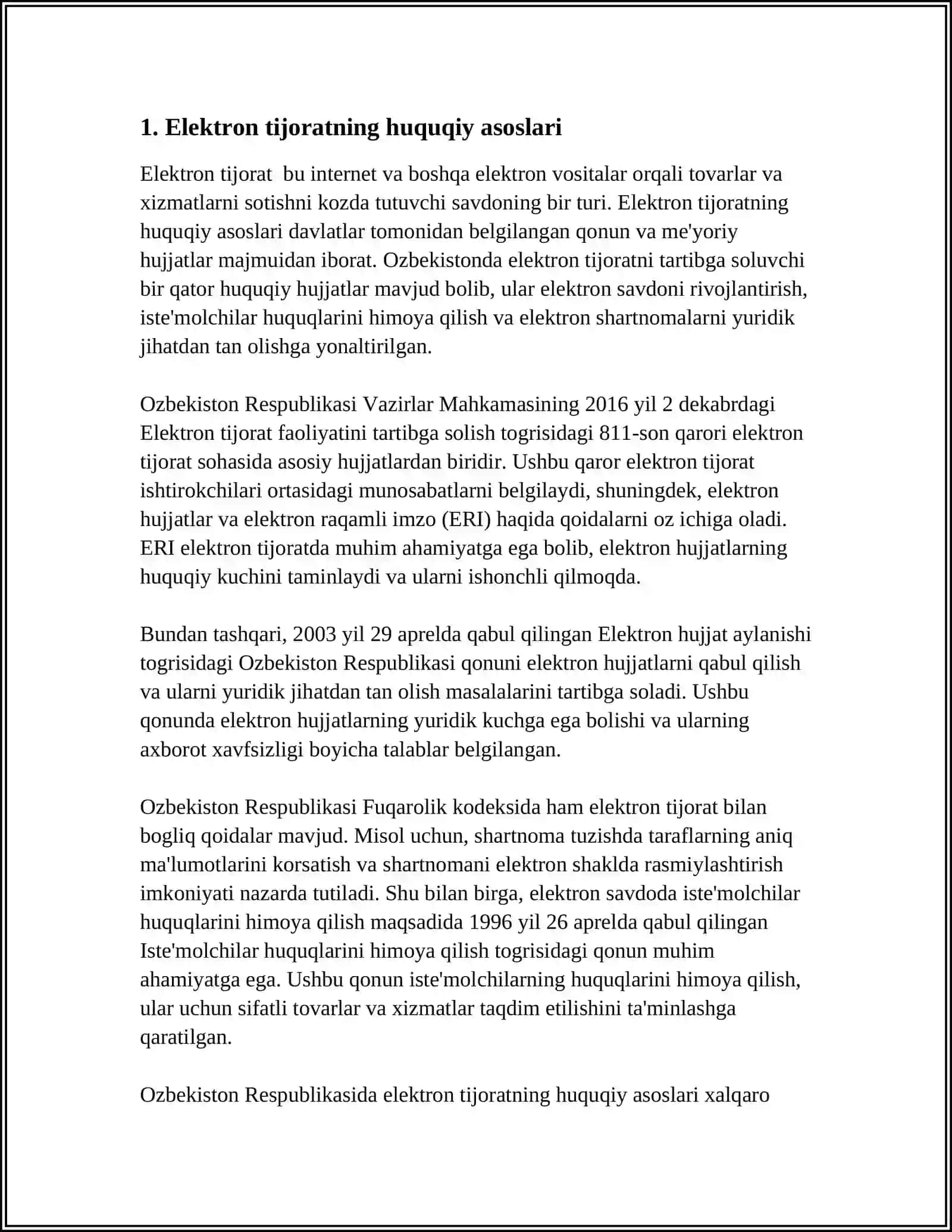 O‘ZBEKISTON RESPUBLIKASIDA ELEKTRON TIJORATINING RIVOJLANISH HOLATI 4