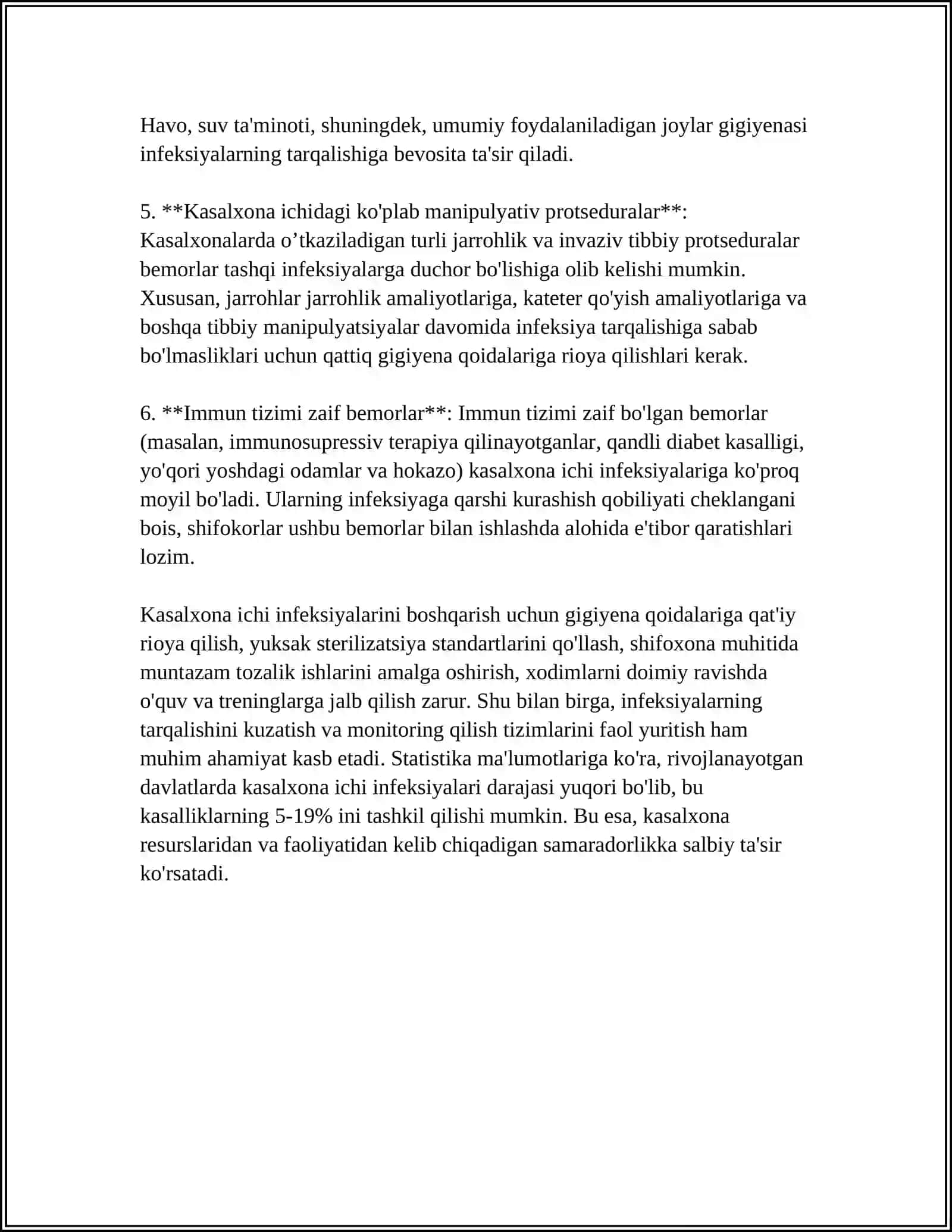 KASALXONA ICHI INFEKSIYASILARINGING KELIB CHIQISHI UCHUN HAVO MUHITNING BAKTERIOLOGIK IFLOSLANGANLIGINING AHAMIYATI 4