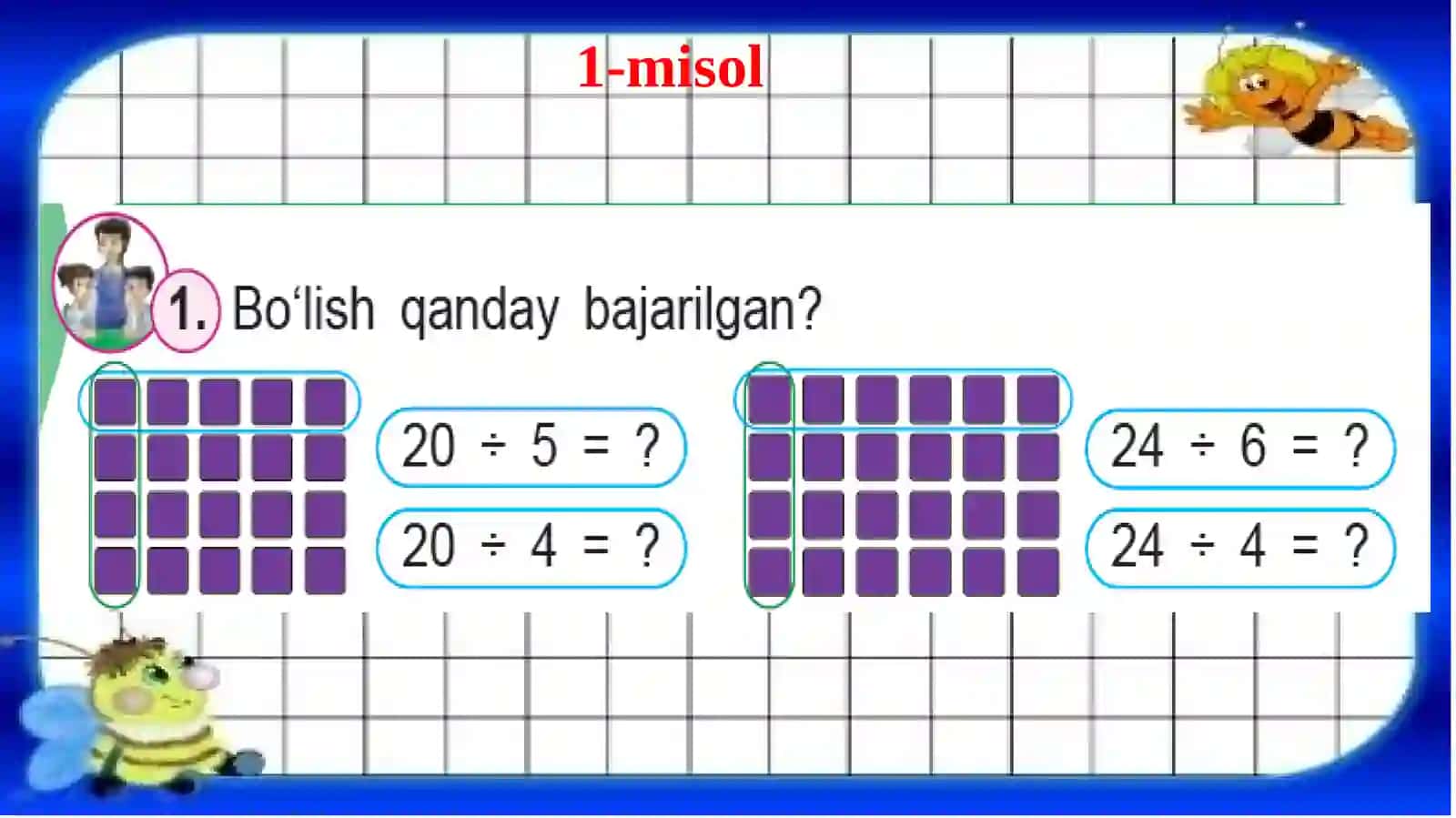 Sonni 6 ga bo’lish 4