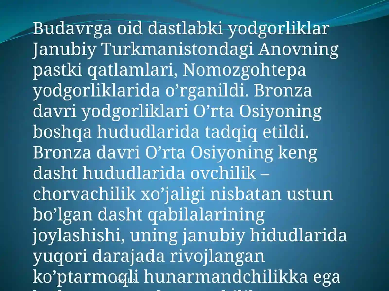 TURKMANISTON BRONZA DAVRI ARXEOLOGIYASI 4