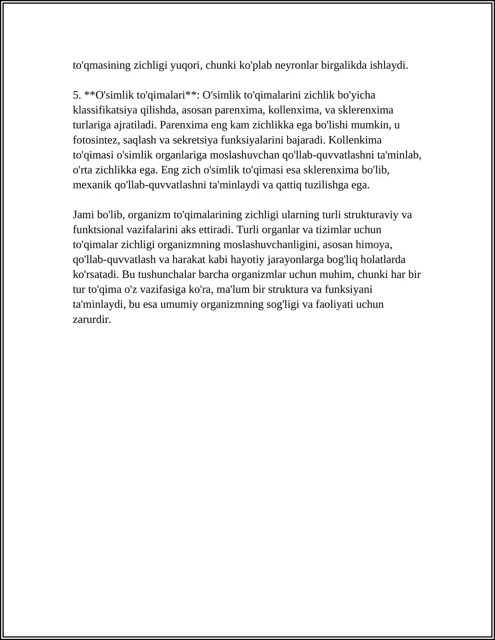 MUSTAQIL ISH Mavzu: ORGANIZM TOQIMALARINI ZICHLIGINI ANIQLASH 4