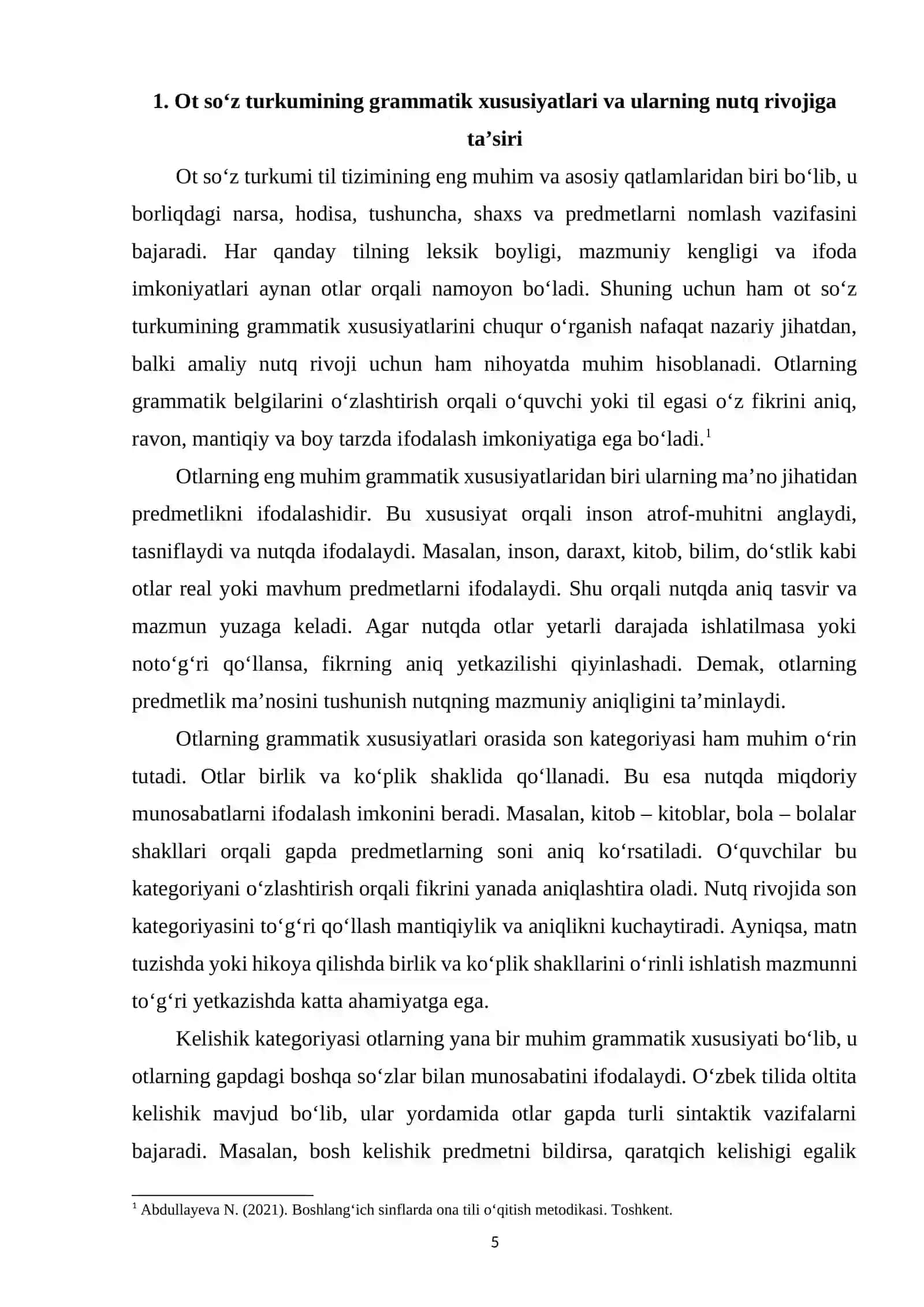 Ot so‘z turkumini o‘rganish jarayonida o‘quvchilar nutqini o‘stirish 4
