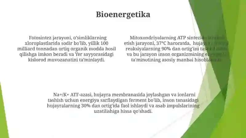Biofizika asoslari (Tirik organizimlar Biofizikasi) 4