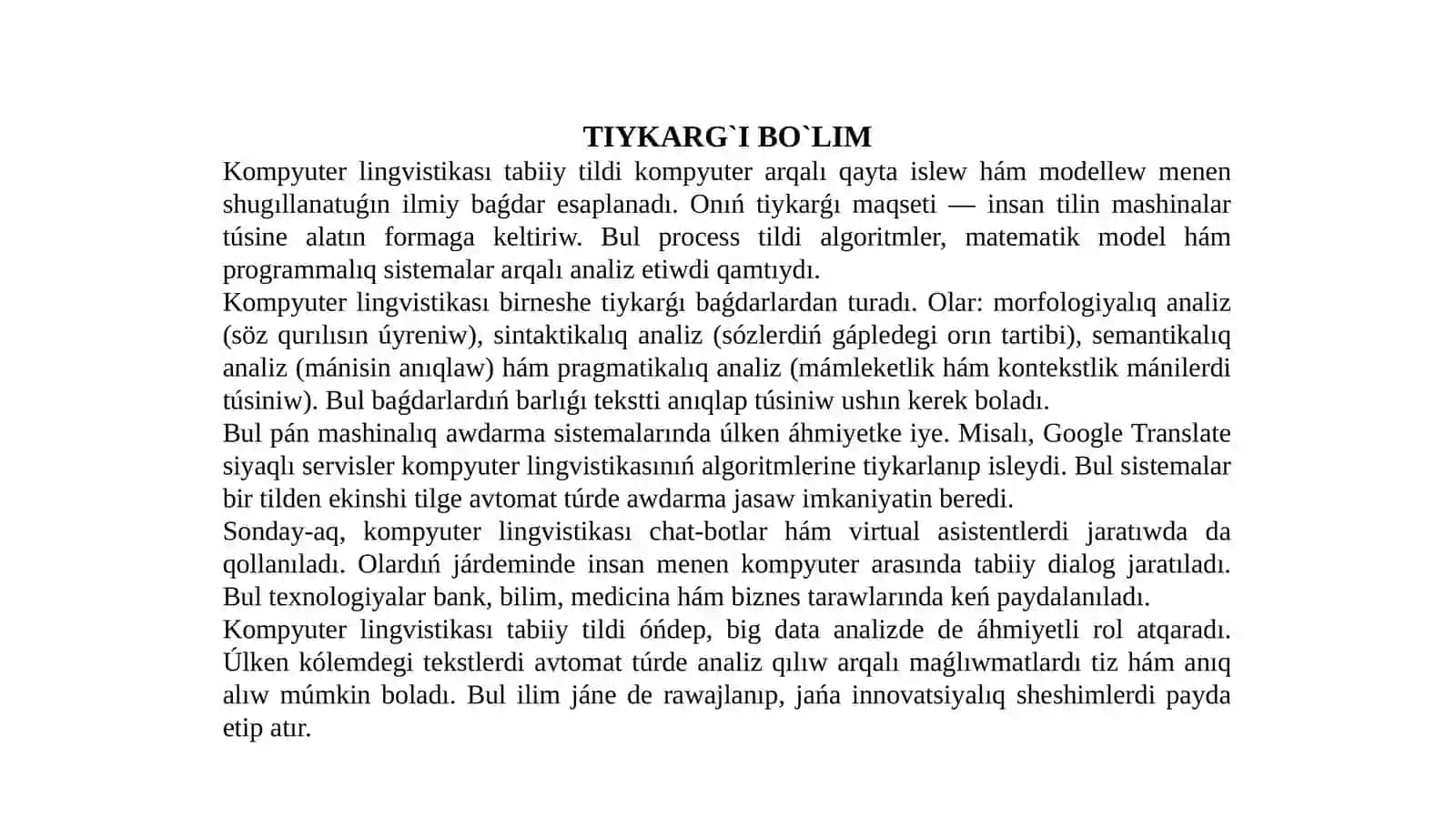 KOMPYUTER LINGVISTIKASÍNA KIRISIW” 4