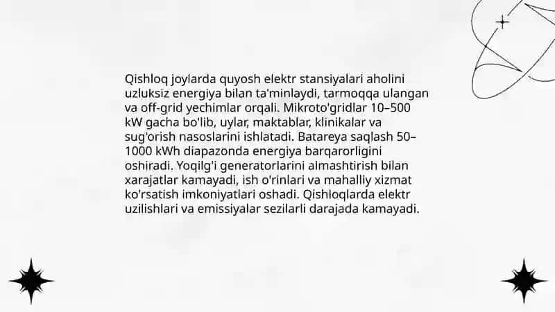 Oʻzbekistonda quyosh energetikasining ahamiyati 4
