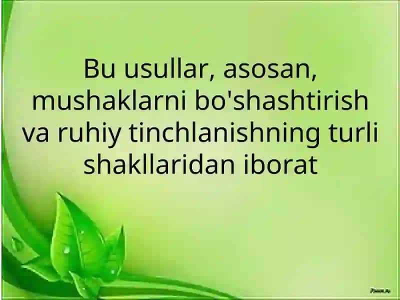 Relaksatsiya o’zini o’zi boshqarish 4