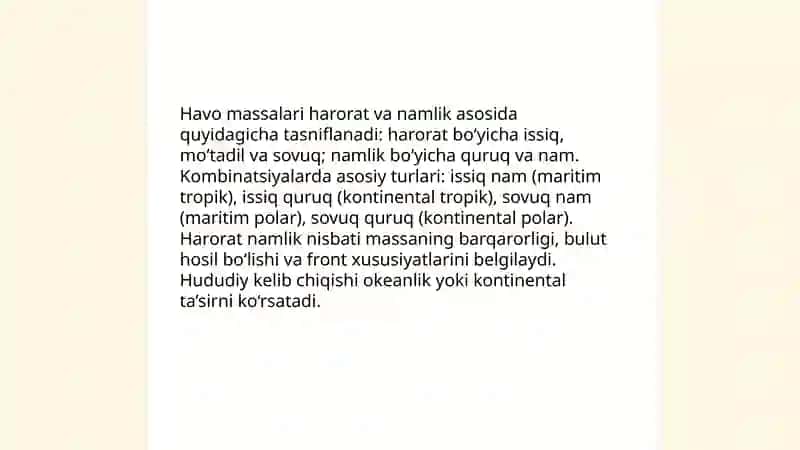 Havo massalari va frontlari 4