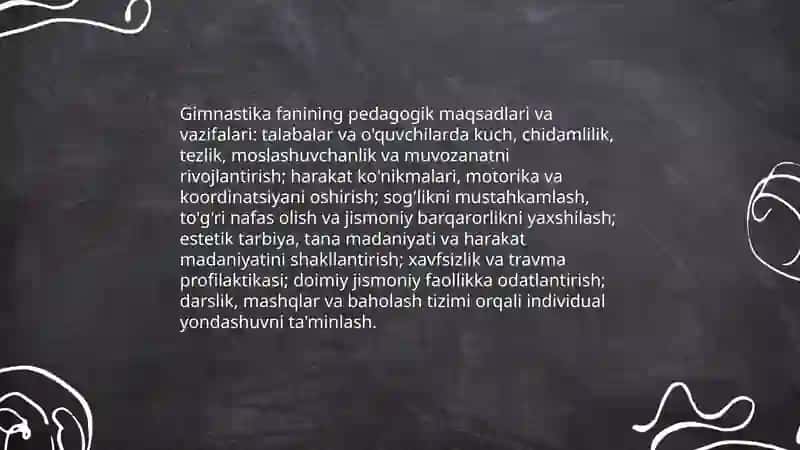 Gimnastika jismoniy tarbiya tizimida Sinagatullina Navruza bonu 4
