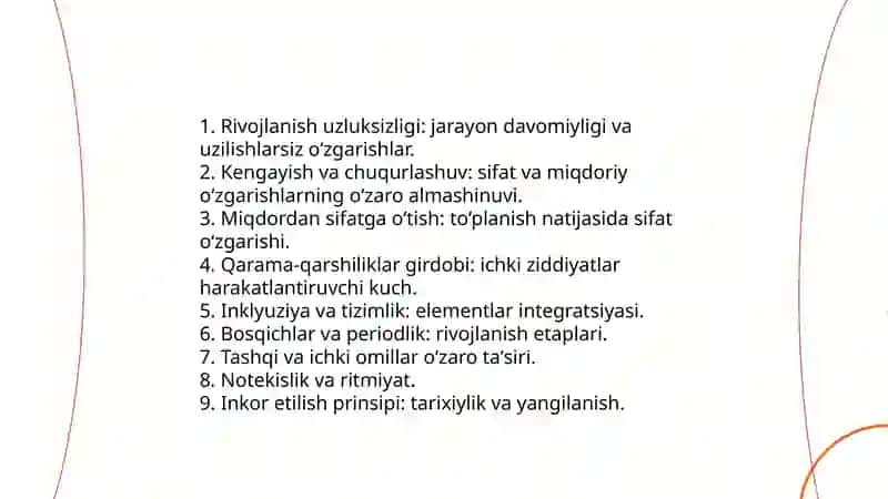 Rivojlanishning umumiy qonunlari va kategoryalari 4