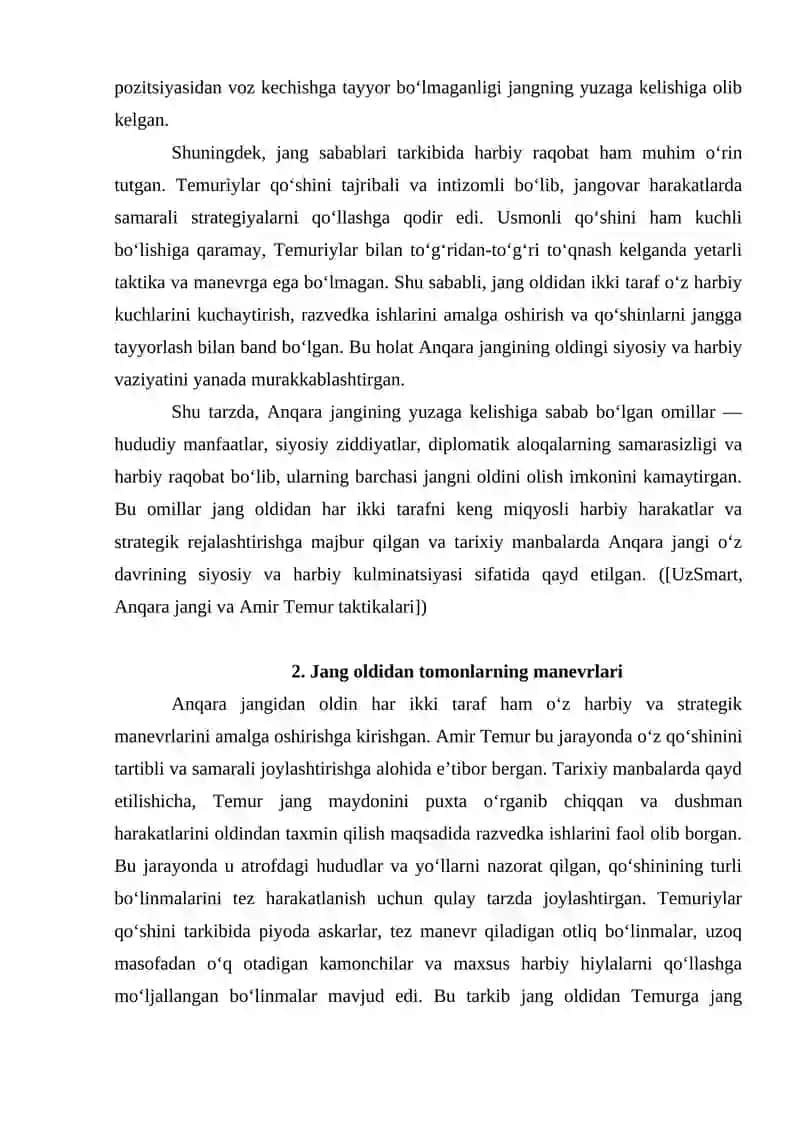 ANQARA JANGI, UNDAGI TOMONLARNING HARAKATLARI, JANG OLDIDAN QILGAN MANEVRLARI VA TOMONLARNING JANGOVAR TUZILMALARI. 4