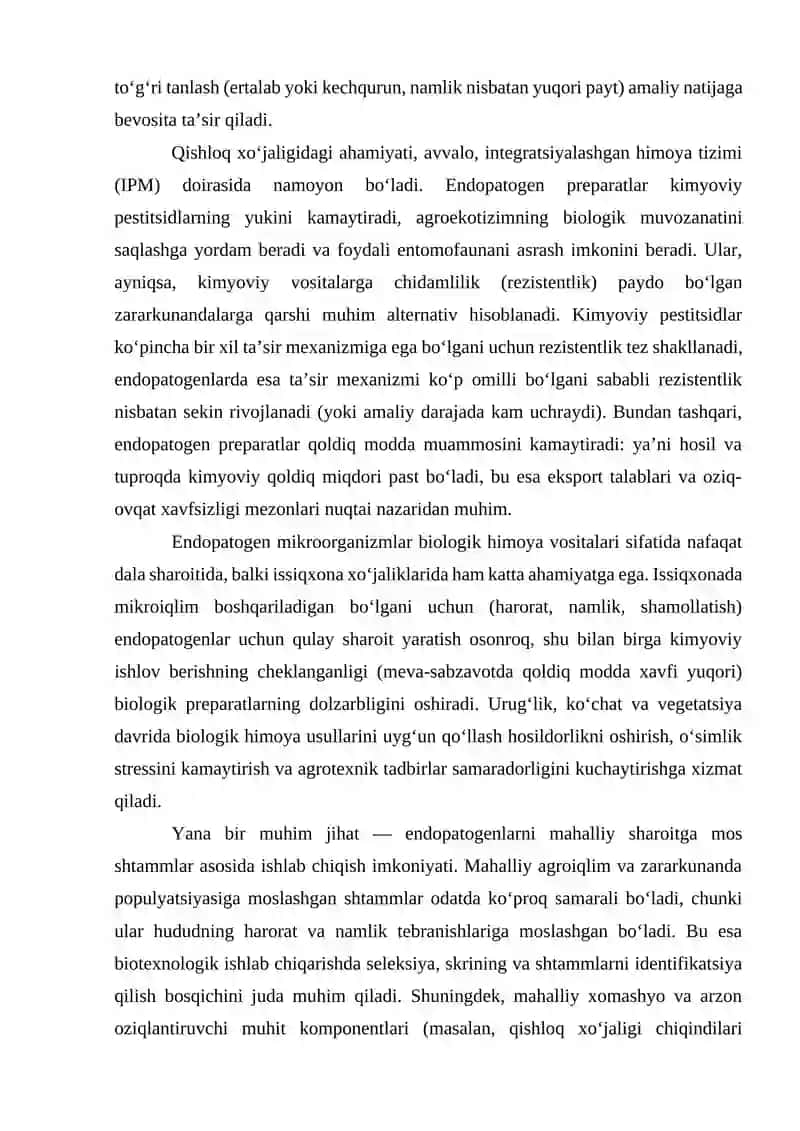 Endopatogen preparatlar ishlab chiqarish biotexnologiyasi 4