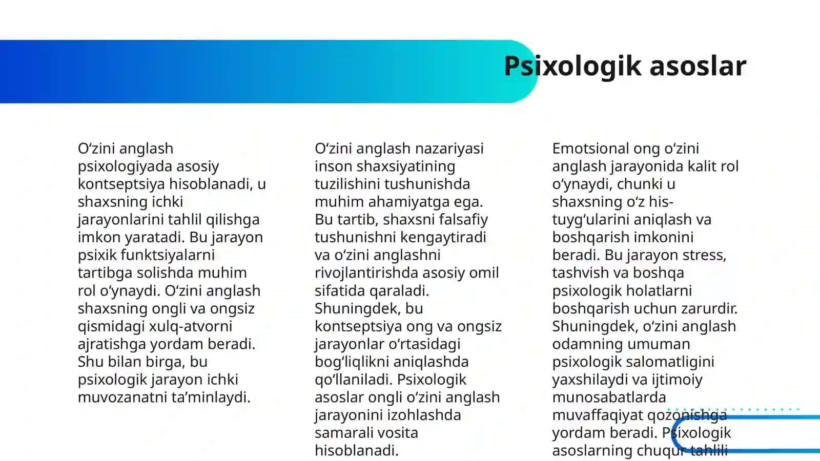 OʻZ OʻZINI ANGLASH VA MEN KONSEPSIYASI 4