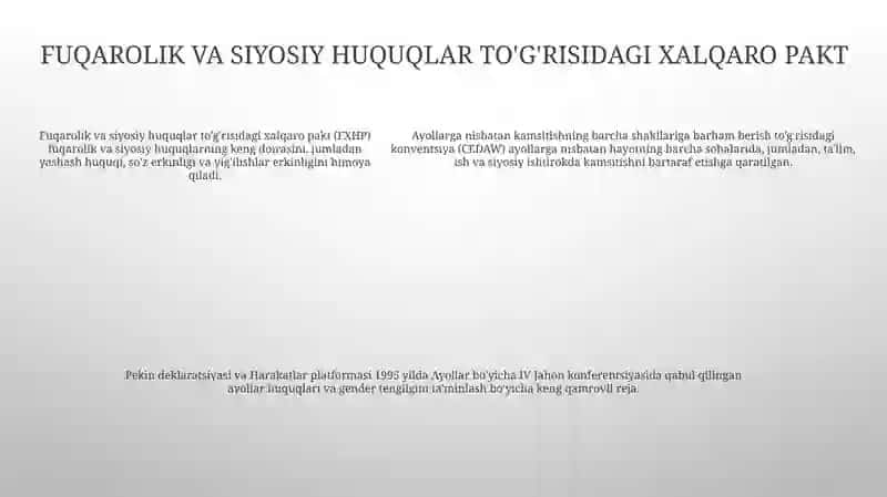 Ayollar Manfaatini Taminlashning Xalqaro Huquqiy Asoslari 4