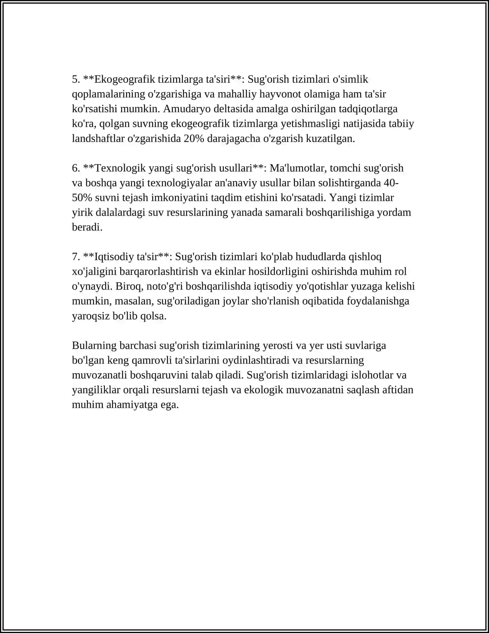 SUV RESURSLARIDA BOSHQARISH IRIGATSIYANING TASIRI 4