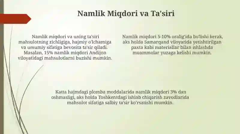 Mayda va Katta To'ldirgichlarga Qo'yiladigan Talablar 4
