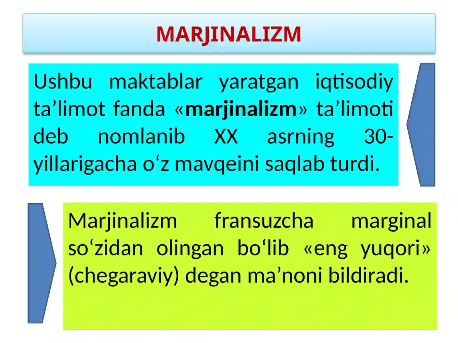 Marjinalizm ta’limoti va neoklassik iqtisodiymaktablar 4
