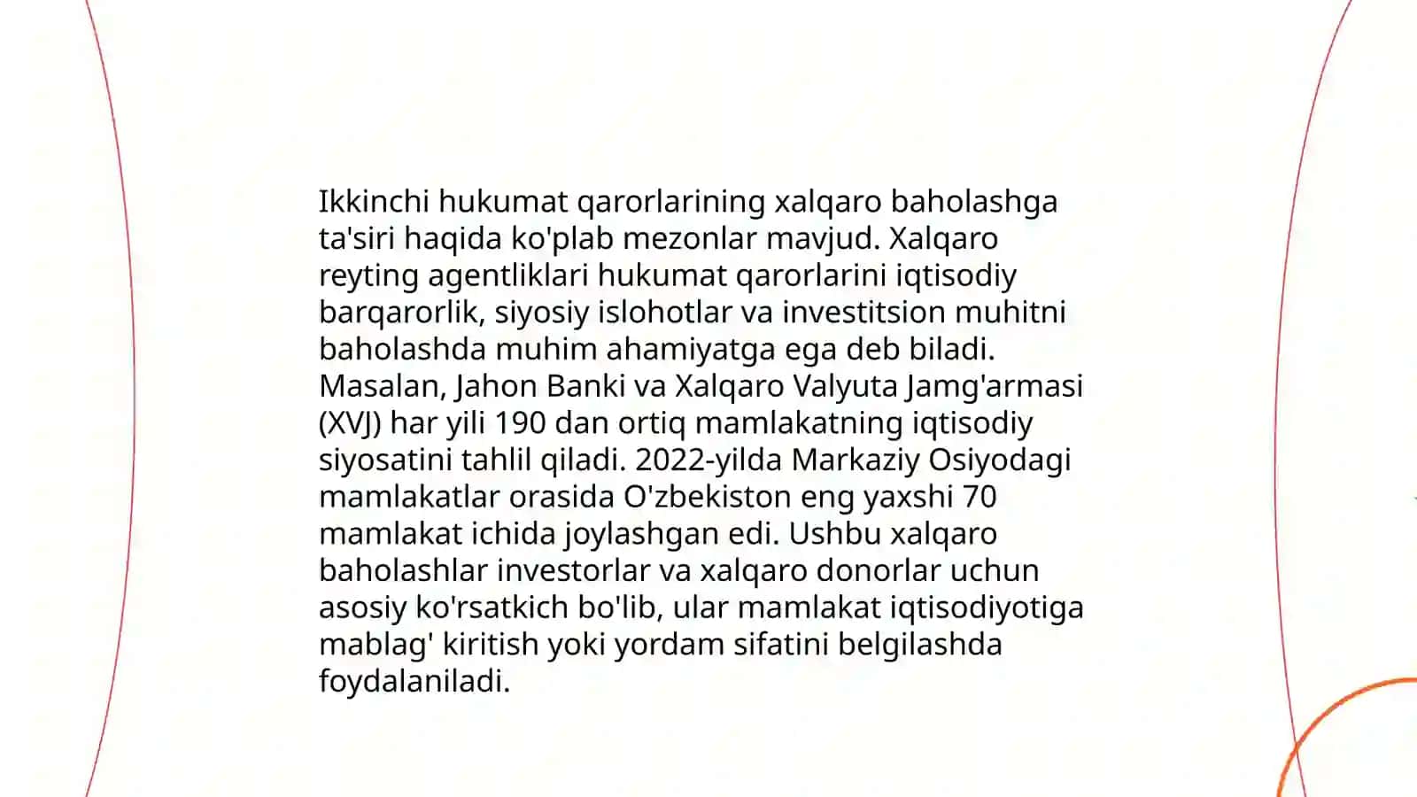 Xalqaro baholash dasturlari va hukumat siyosati 4