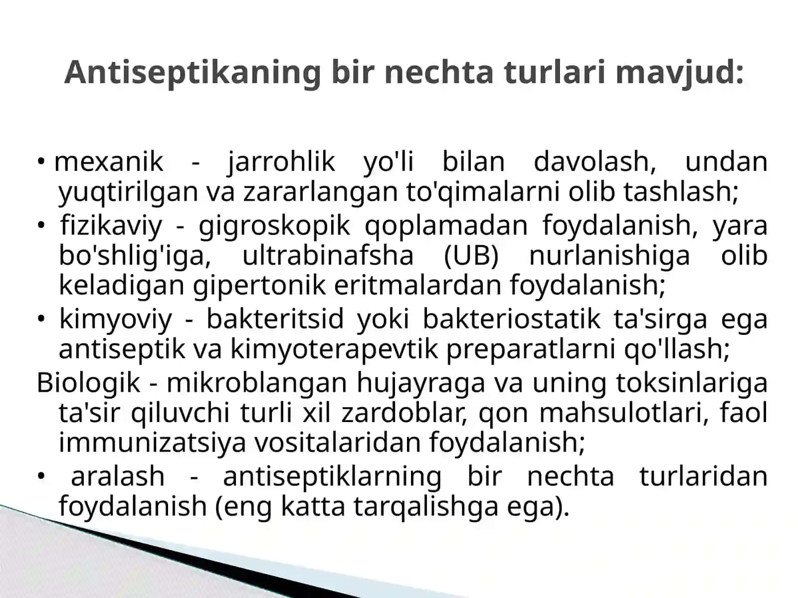 Terapevtik stomatologiyada aseptika va antiseptika tamoyillari (slayd/prezintatsiya/taqdimot/mustaqil ish) 4