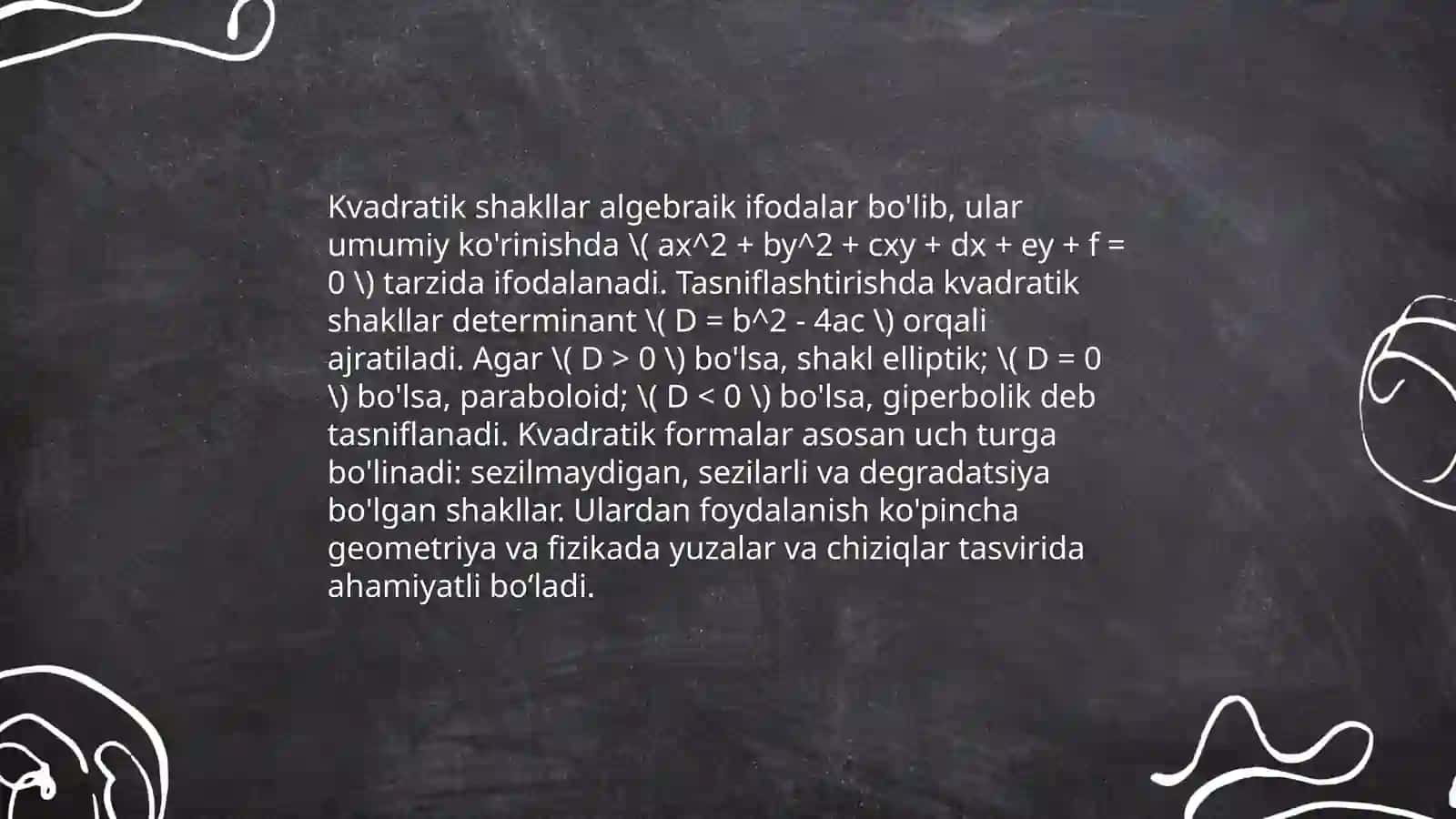 Kvadratik formani kanonik ko'rinishga keltirishning lagranj usuli 4