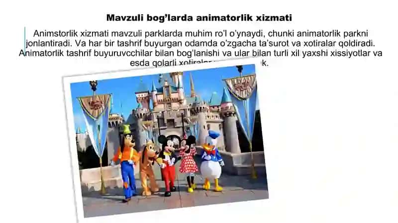 Mavzuli bog’larda animatorlik xizmati 4