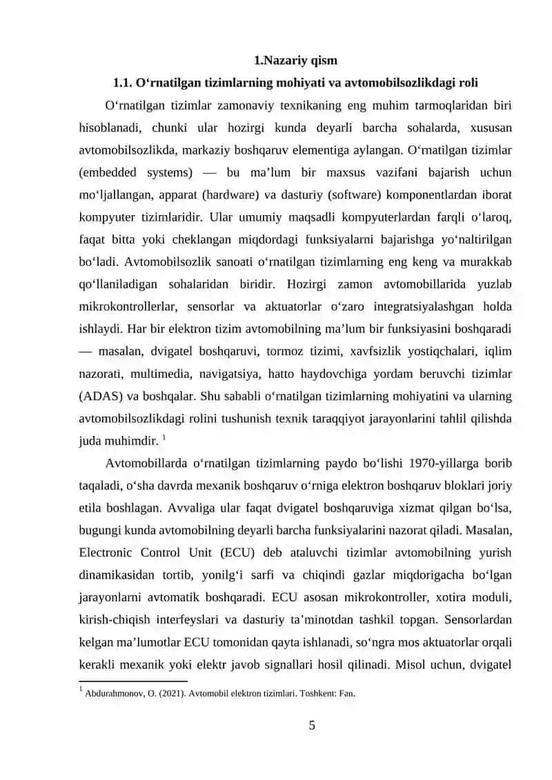 AVTOMOBILSOZLIKDA O‘RNATILGAN TIZIMLAR (ECU, ABS, ADAS) 4