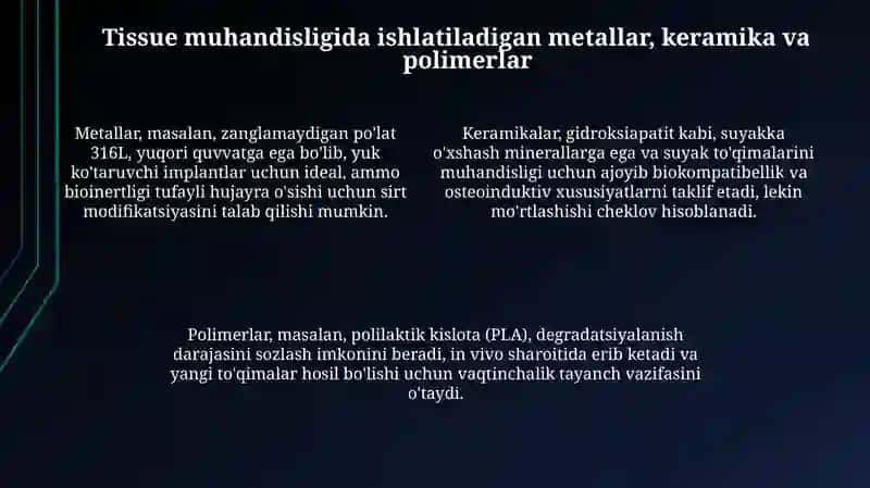 Tish texnikasi laboratoriyasi va klinikada qoʻllaniladigan materiallarning tasnifi 4