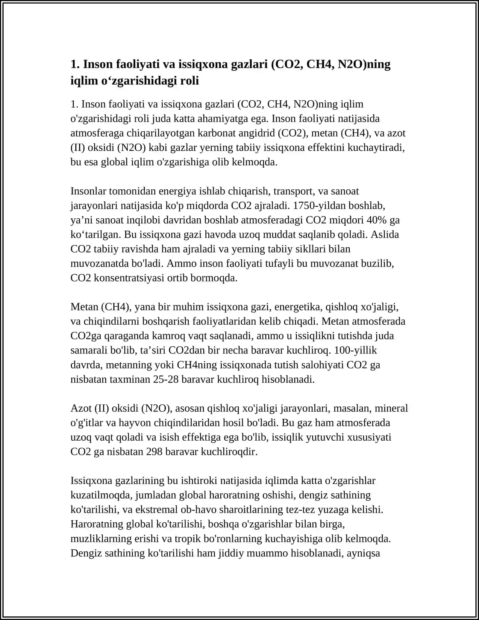 DUNYO MIQYOSIDAGI IQLIM SHAROITINING ÕZGARISH SABABLARI VA TASIRLARI INSON HAYOTIDA IQLIMNING AHAMIYATI IQLIM ÕZGARISHIGA TASIR ETUVCHI IQLIM TIZIMI VA JARAYONLARINI ASOSIY KAMPANENTLARI BILAN TANISHTIRISH 4