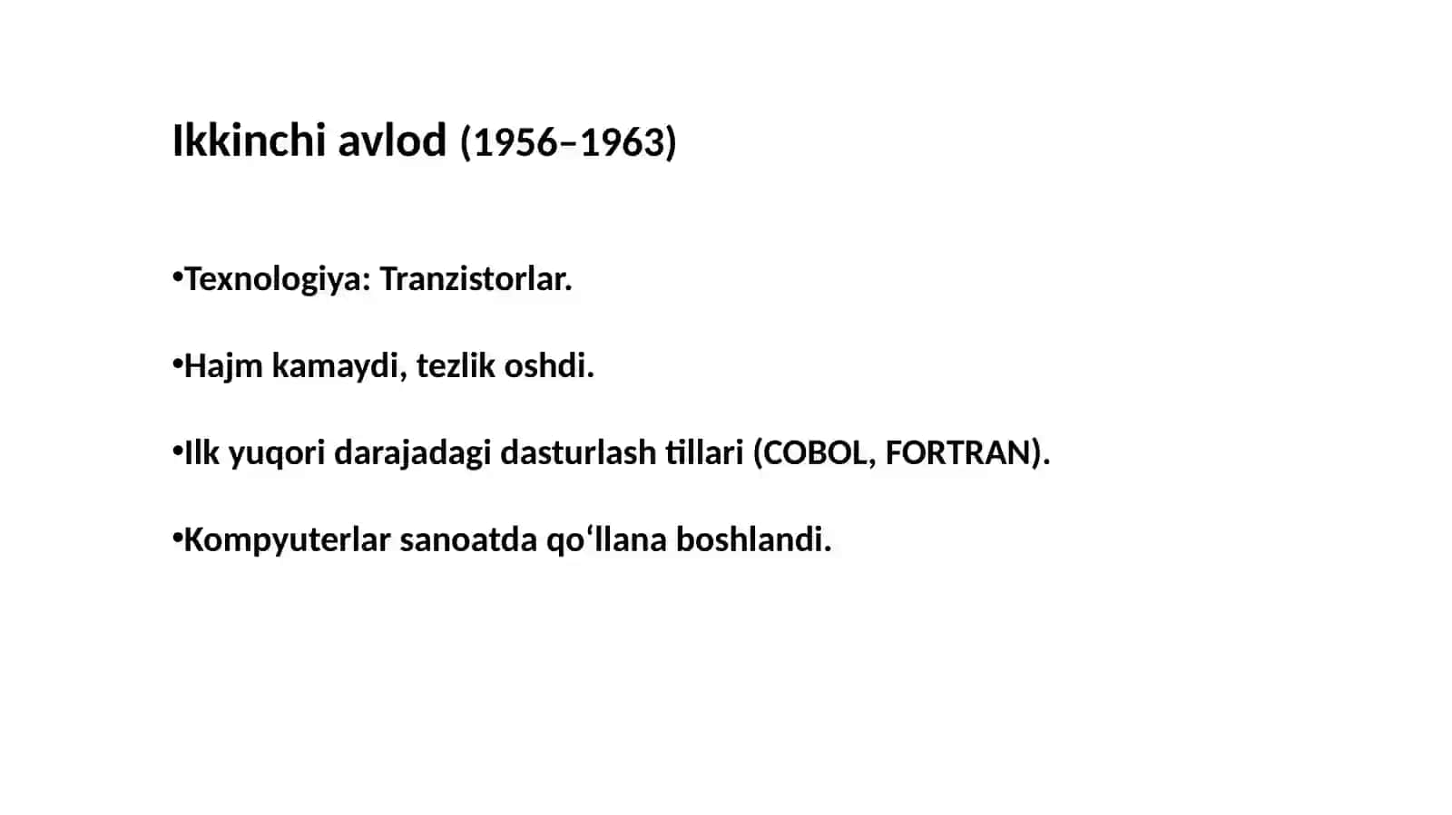 Kompyuter avlodlari (Exem avlodlari) 4