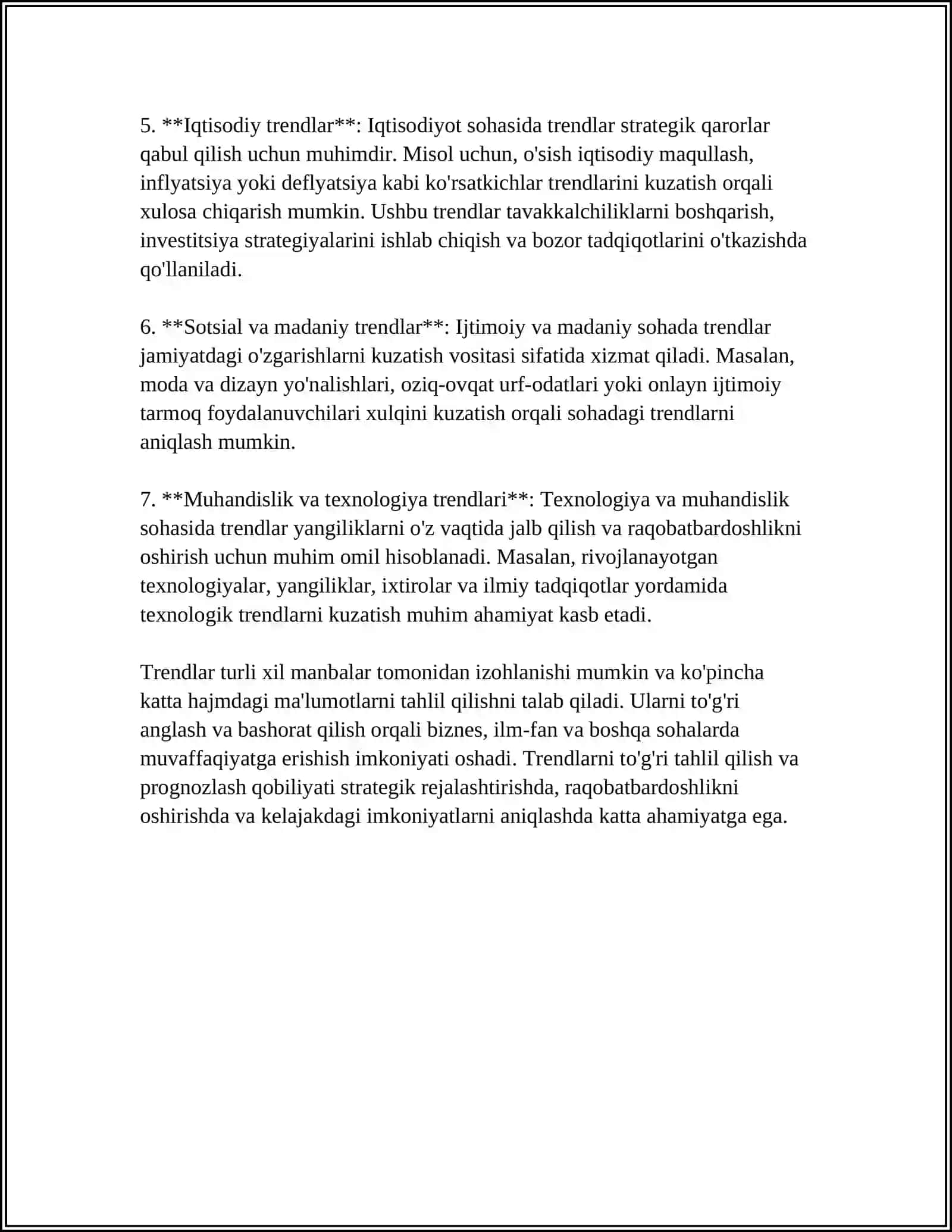 ISTIQBOL REJALARI TUZISHDA TREND USULINING AHAMIYATI 4