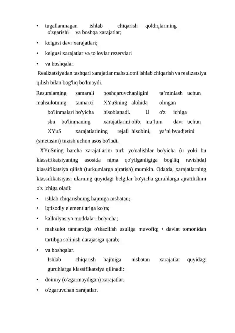 Ishlab chiqarish chiqimlari va foydasi rejasi 4