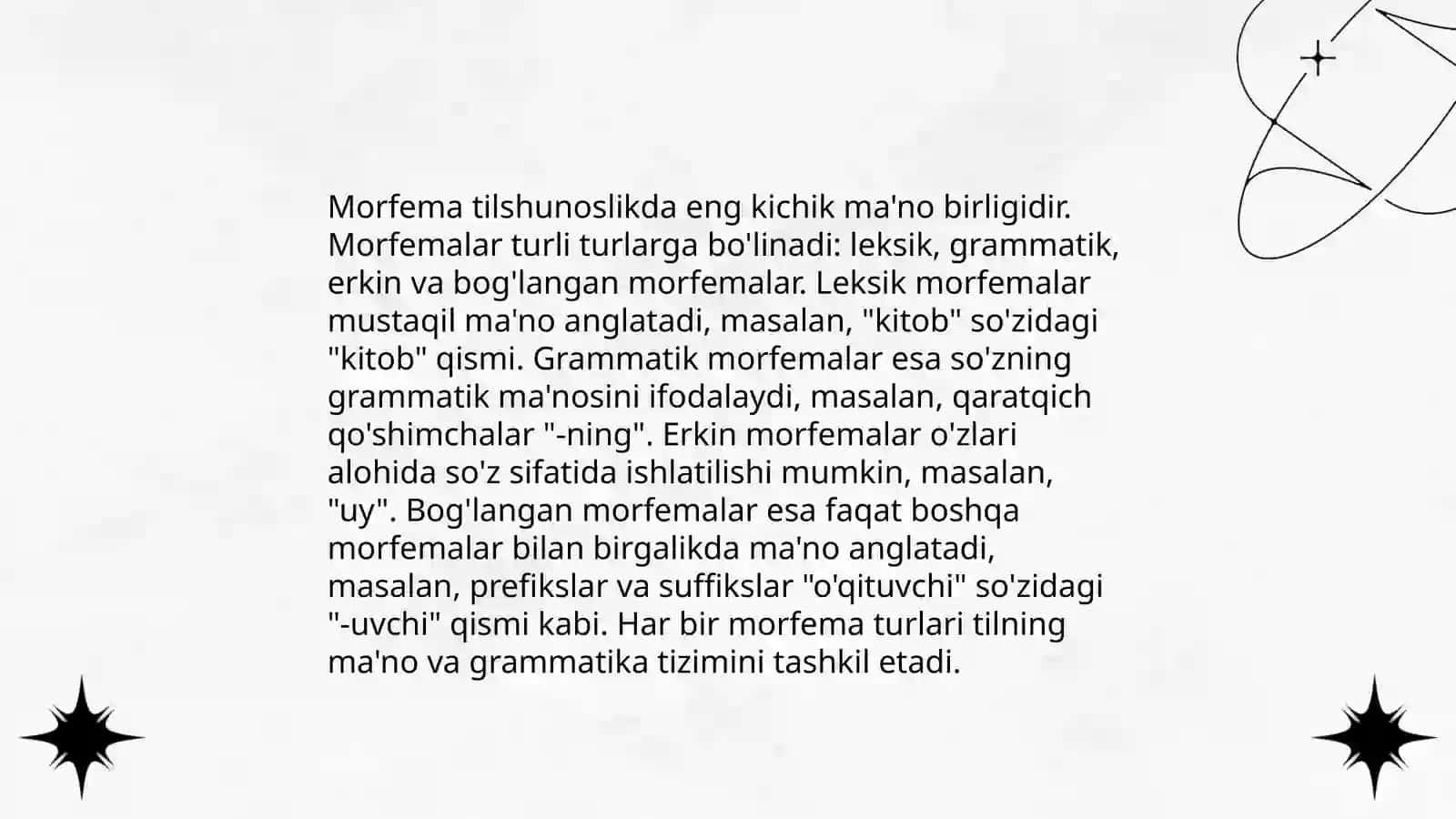 Morfemika Morfema va uning turlari 4