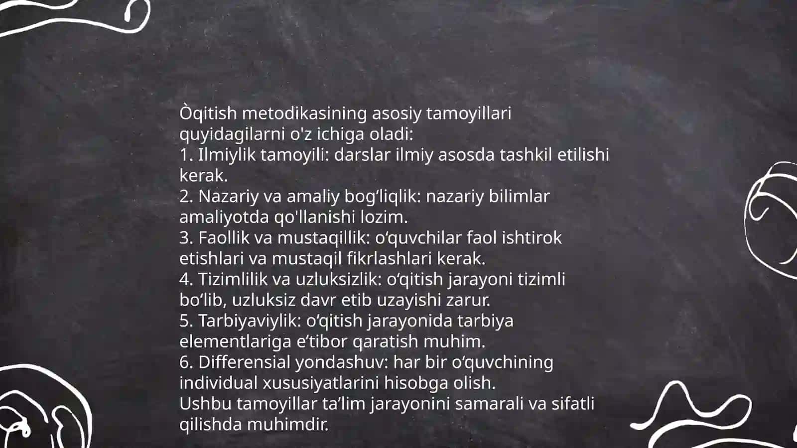 Pedagogik adabiyotlar, luĝatlar, ma'lumotlarni òqib òrganish orqali " metodika" " fan metodikasi "" òqitish metodikasi tushunchalarining mohiyatini ochib berish 4
