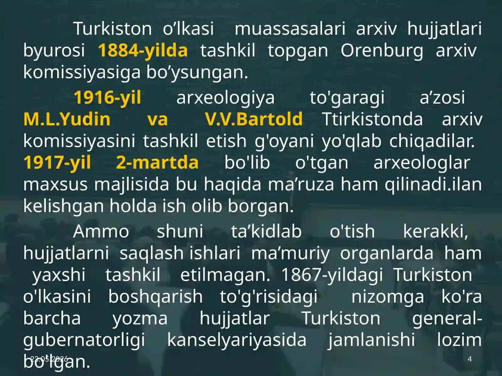 Imperiya boshqaruvi davrida va 1917-1940-yillarda O’zbekistonda arxiv ishi tarixi 4